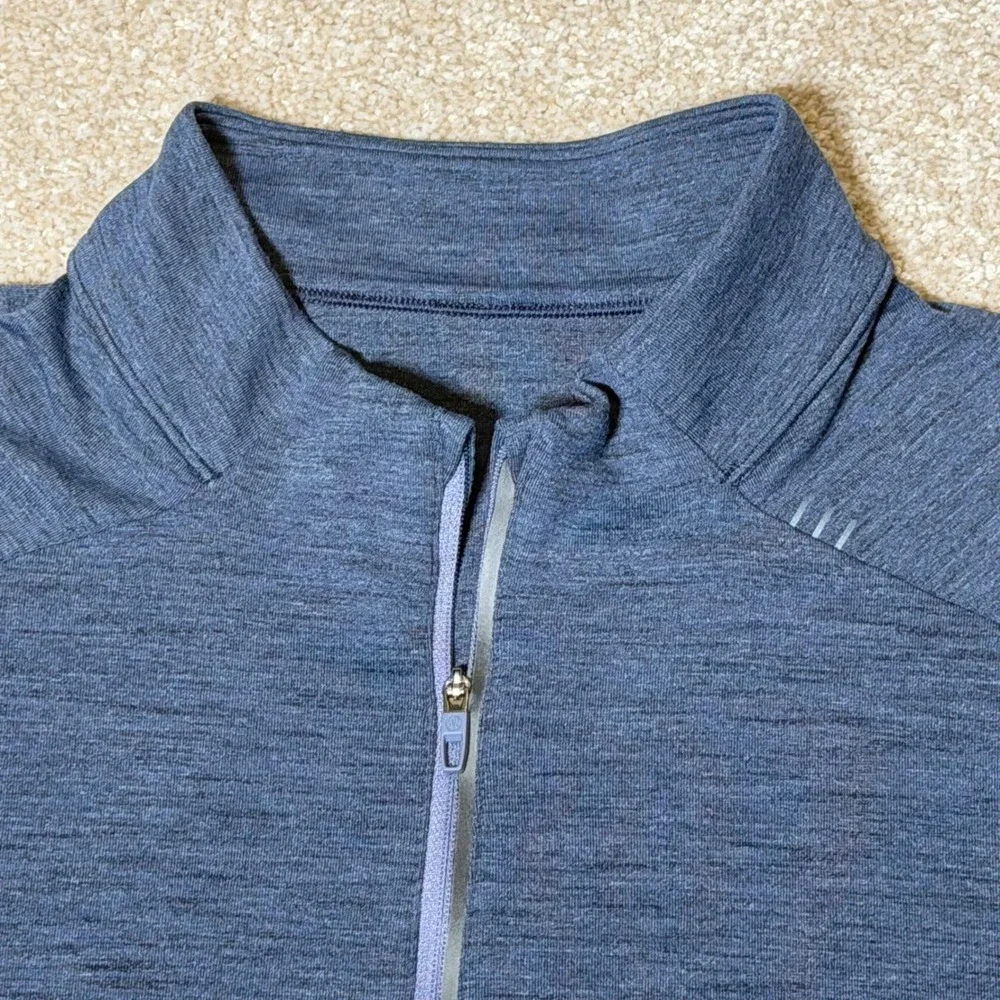 Lululemon‎ Metal Vent Tech 1/2 Zip Pullover Men XL Blue Heathered Activewear Gym